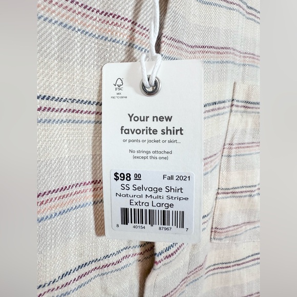 NEW Marine Layer Shirt Men’s XL Stretch SS Selvage Button Up Stripe Pocket NWT - Picture 5 of 15